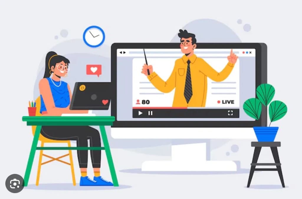 Student learning online with a live tutor on Google Meet